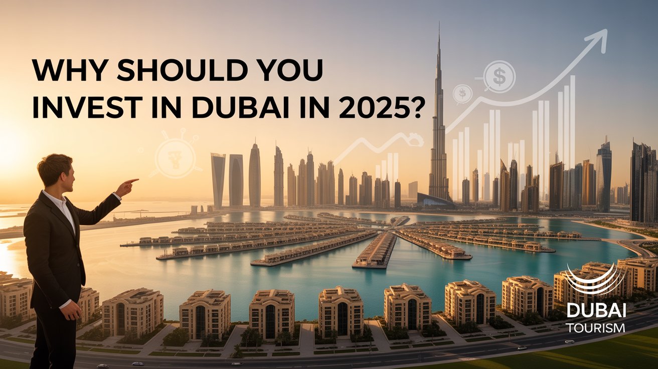 A stunning sunrise over the Dubai skyline, highlighting iconic buildings like Burj Khalifa, symbolizing Dubai's real estate growth and global investment appeal in 2025.