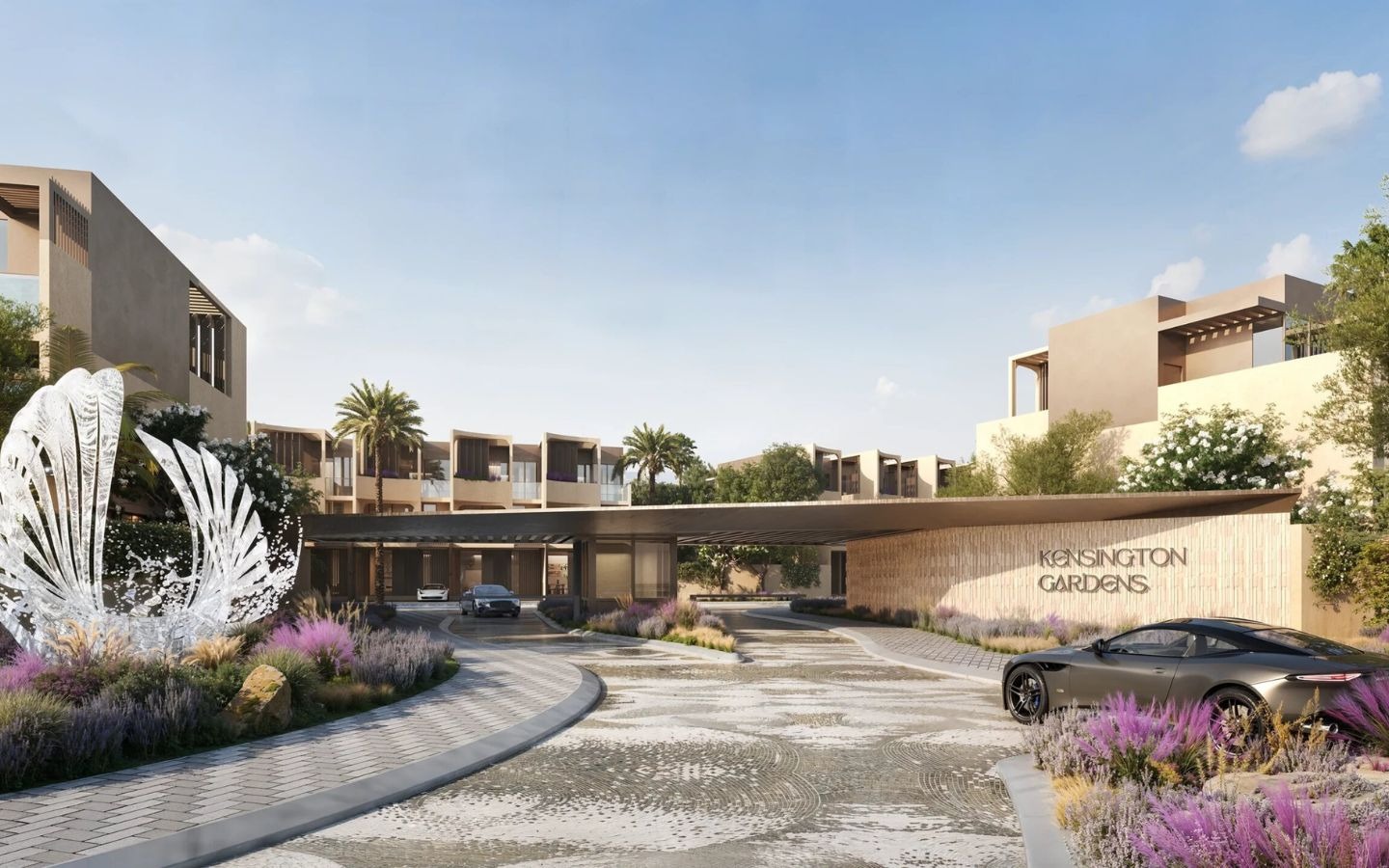 Green outdoor living area for wellness lifestyle in Leos project